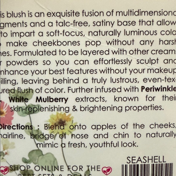 Seraphine Botanicals Periwinkle + Pop Soft Sculpting Vegan Blush Shade: SEASHELL - Picture 4 of 6
